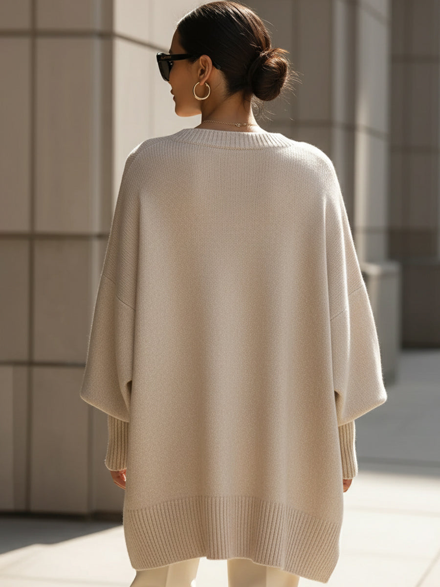 Jennifer oversized draped wide-neck sweater