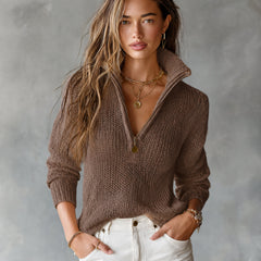 Monica half-zip knit sweater