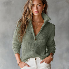 Monica half-zip knit sweater