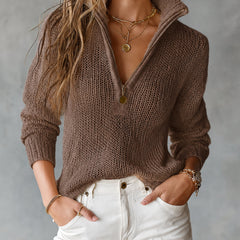 Monica half-zip knit sweater