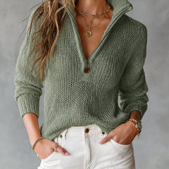 Monica half-zip knit sweater