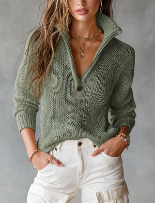 Monica half-zip knit sweater