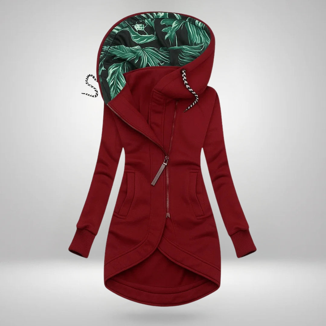 Nora long hooded quilted jacket