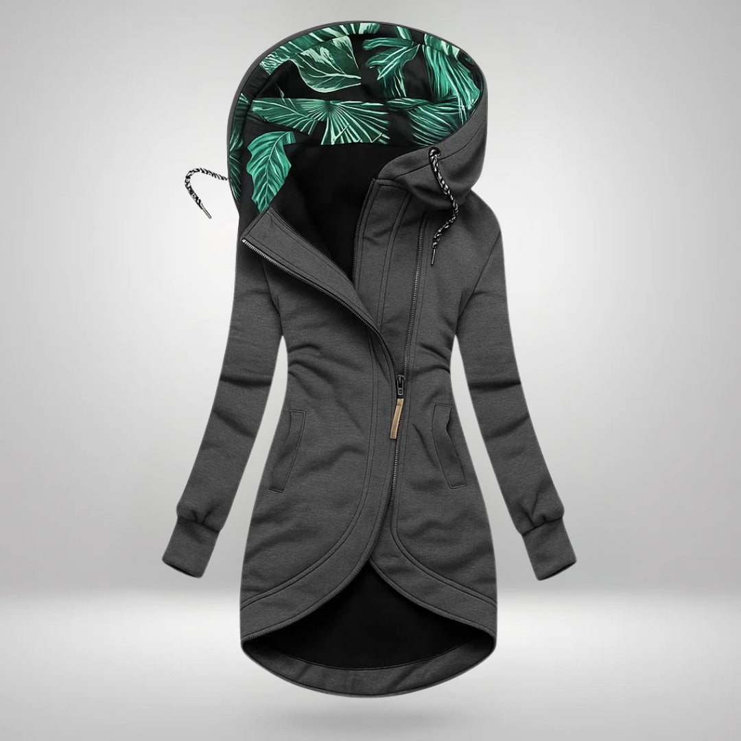 Nora long hooded quilted jacket