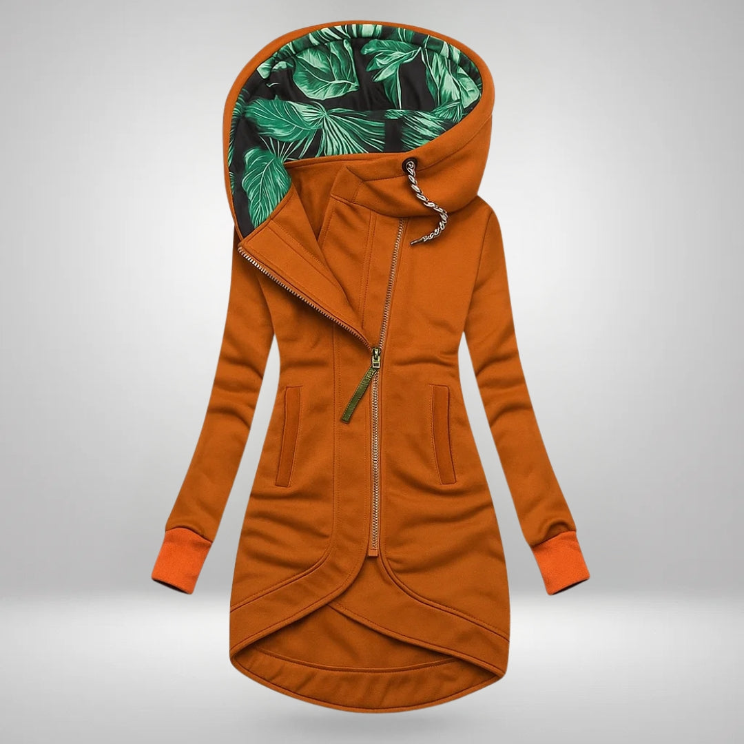 Nora long hooded quilted jacket