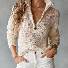 Monica half-zip knit sweater