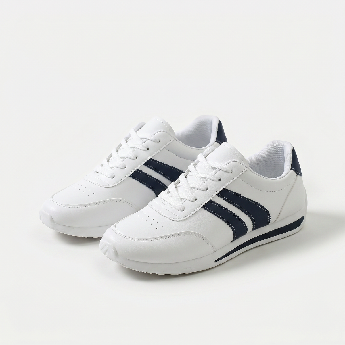 Amber white and navy lightweight trainers