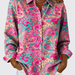 Joanna paisley button-up blouse