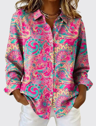Joanna paisley button-up blouse