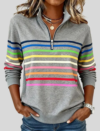 Celine colourful striped quarter-zip sweatshirt