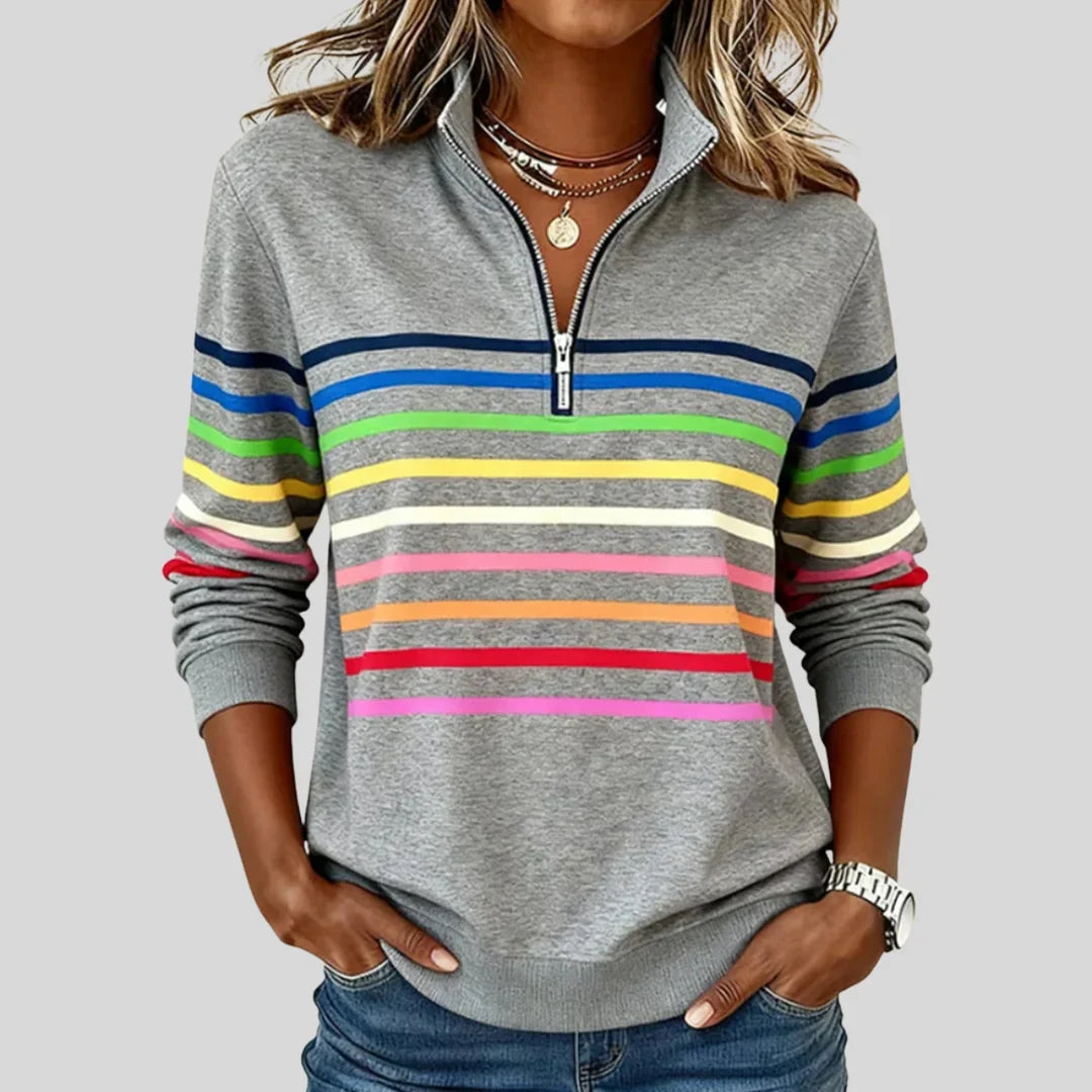 Celine colourful striped quarter-zip sweatshirt