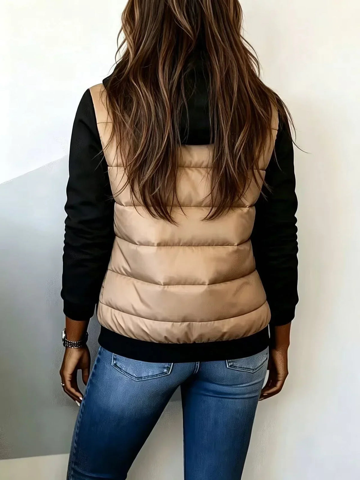 Sabrina colour-block padded jacket with hood