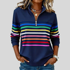 Celine colourful striped quarter-zip sweatshirt