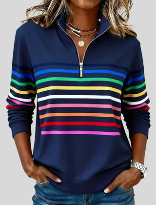 Celine colourful striped quarter-zip sweatshirt