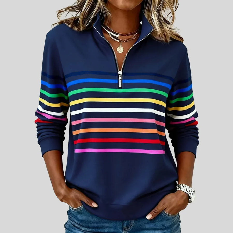 Celine colourful striped quarter-zip sweatshirt