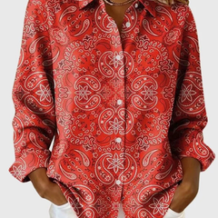 Joanna paisley button-up blouse