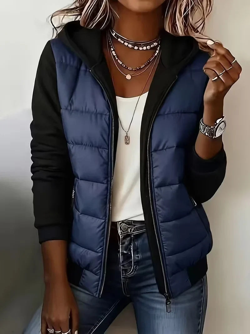 Sabrina colour-block padded jacket with hood