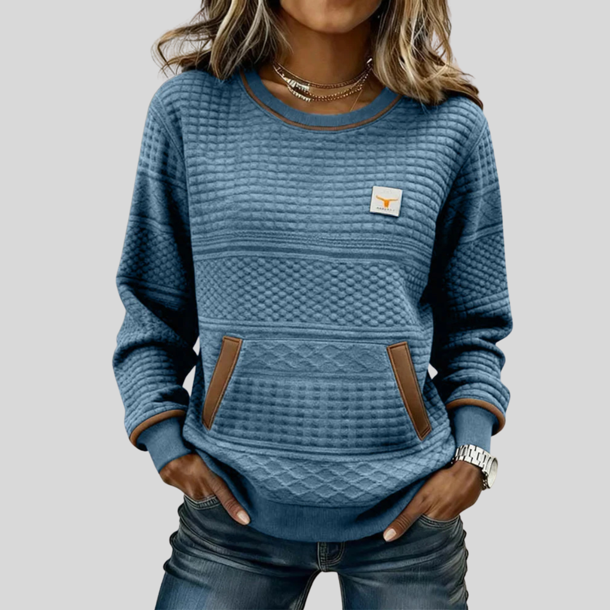 Abigail quilted round-neck sweatshirt