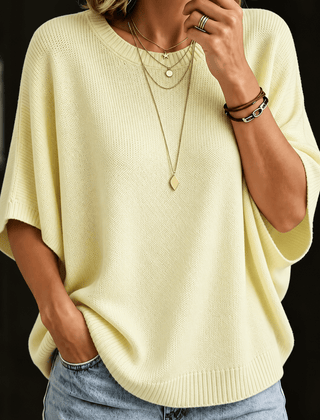 Amber casual batwing knit top