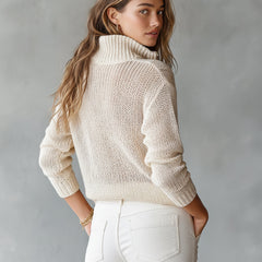 Monica half-zip knit sweater