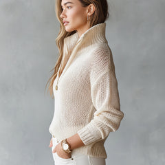Monica half-zip knit sweater