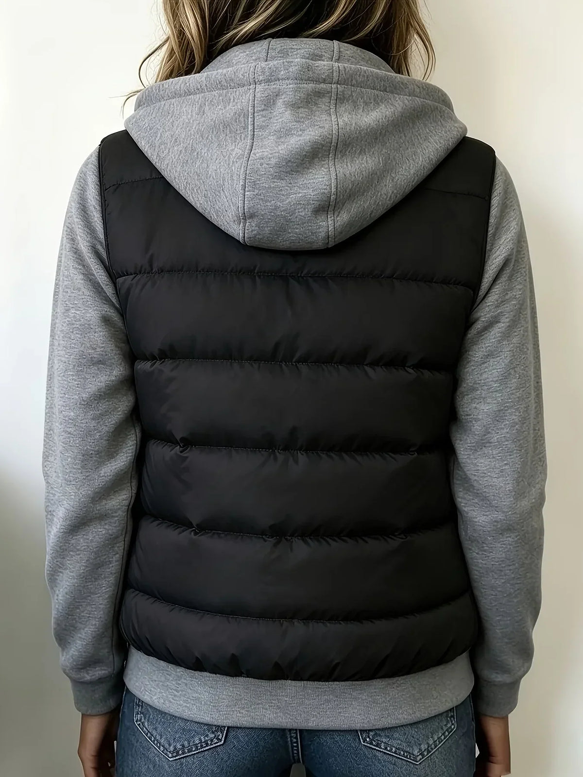 Sabrina colour-block padded jacket with hood