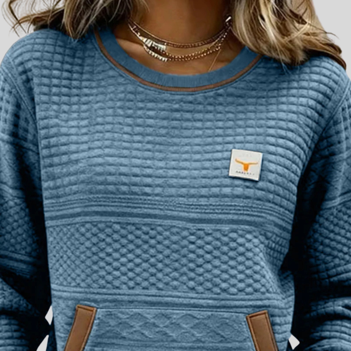 Abigail quilted round-neck sweatshirt