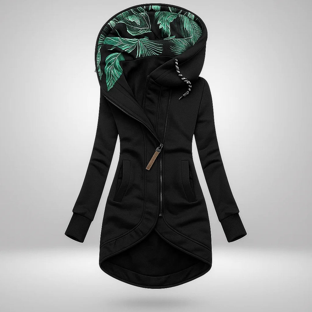 Nora long hooded quilted jacket