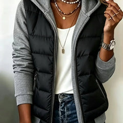 Sabrina colour-block padded jacket with hood