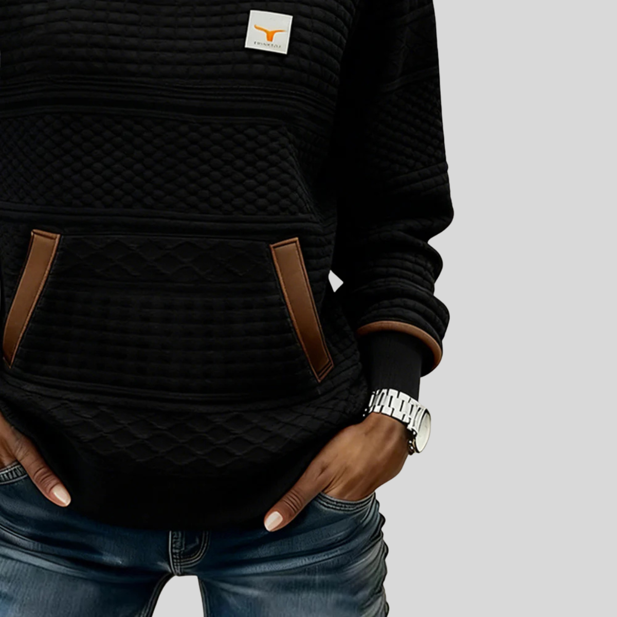 Abigail quilted round-neck sweatshirt