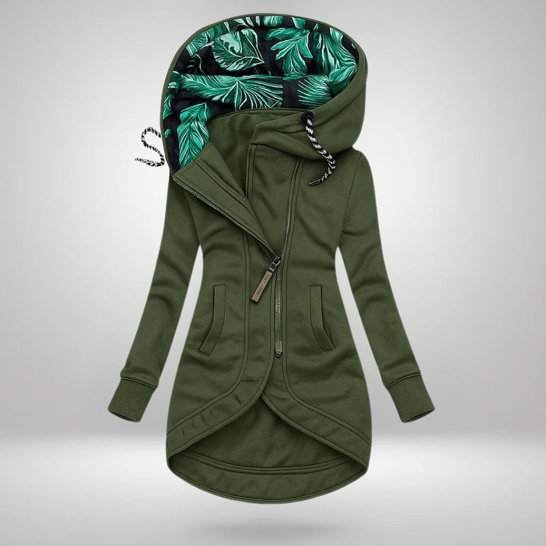 Nora long hooded quilted jacket