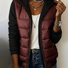 Sabrina colour-block padded jacket with hood