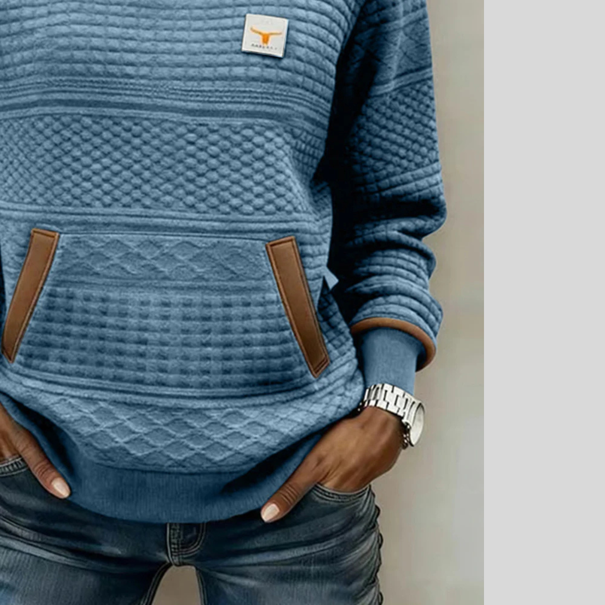 Abigail quilted round-neck sweatshirt