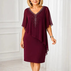 Jessamy embellished V-neck overlay dress