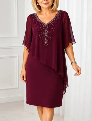 Jessamy embellished V-neck overlay dress