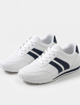 Amber white and navy lightweight trainers