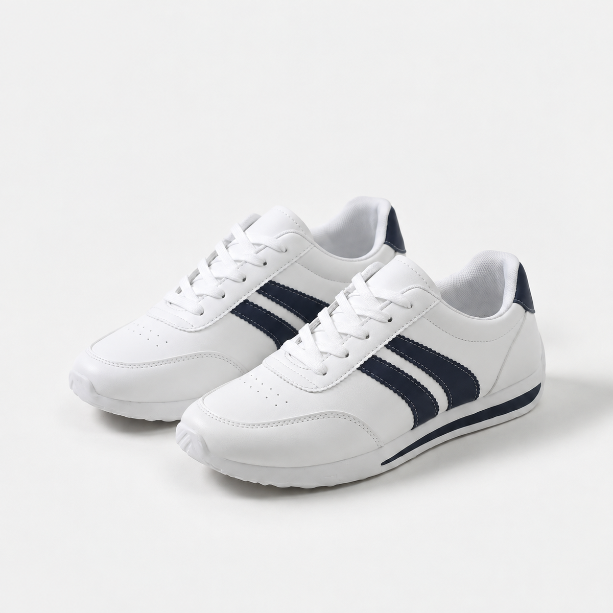 Amber white and navy lightweight trainers