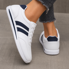 Amber white and navy lightweight trainers