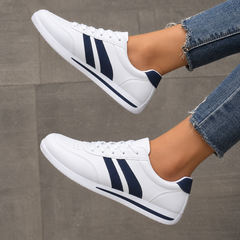 Amber white and navy lightweight trainers