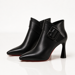 Raina leather buckle ankle boots