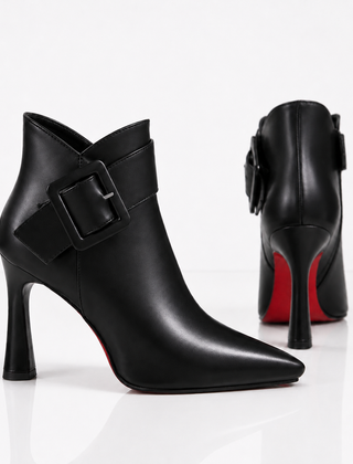 Raina leather buckle ankle boots