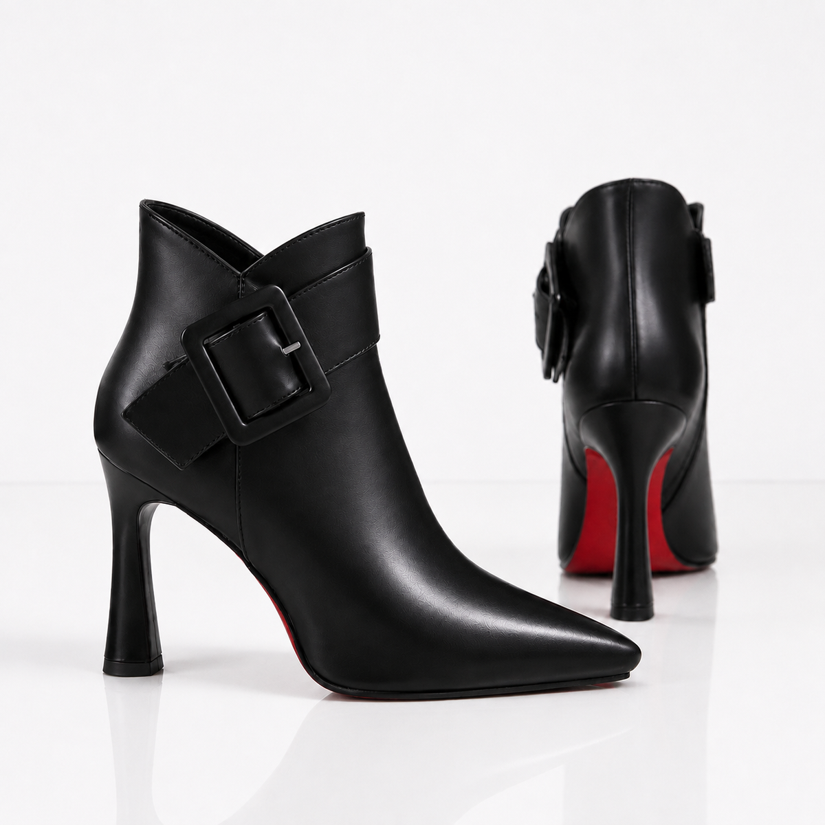 Raina leather buckle ankle boots