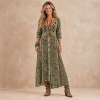 Maribel | Vintage Botanical Maxi Dress