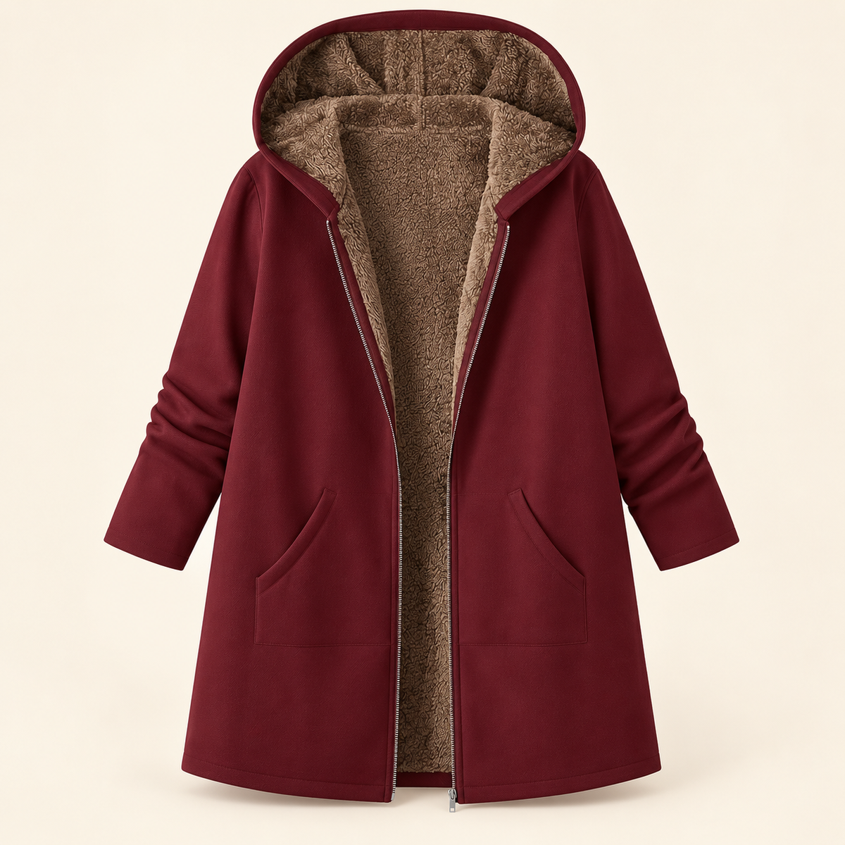 Evelyn sherpa-lined hooded coat
