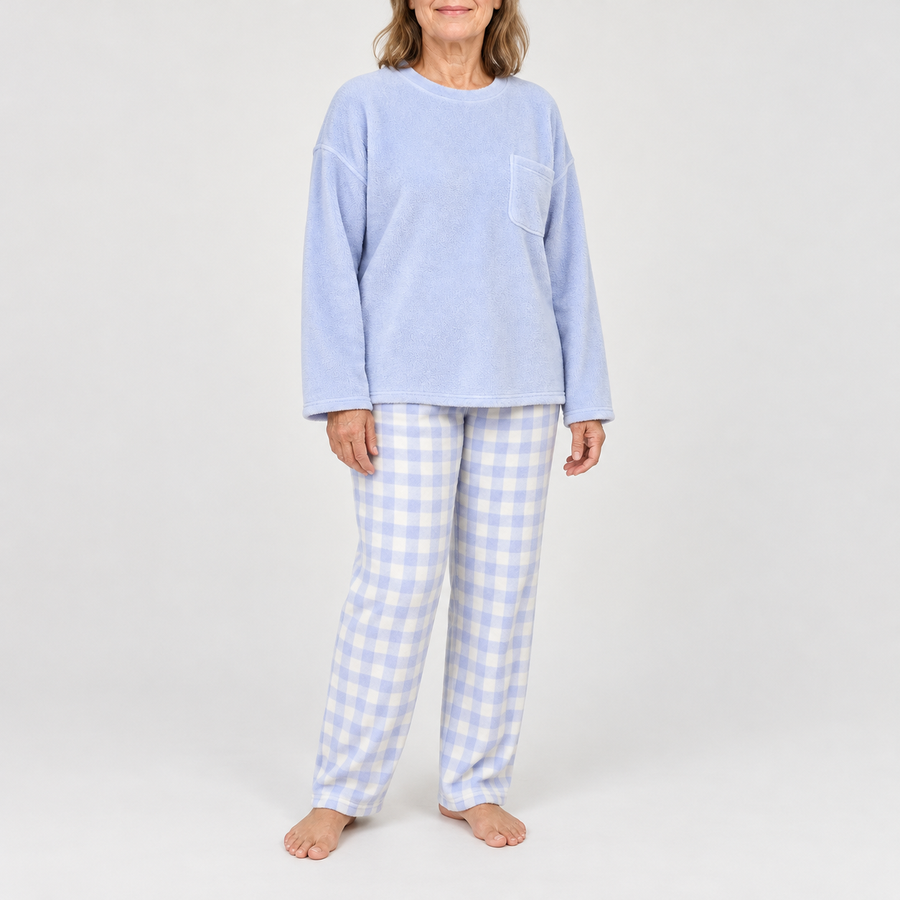 Maribel checked long-sleeve pyjama set