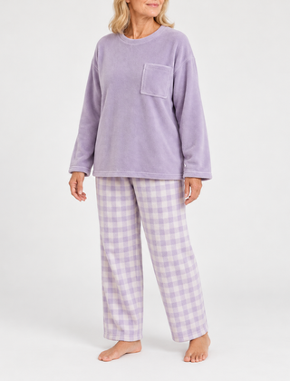 Maribel checked long-sleeve pyjama set