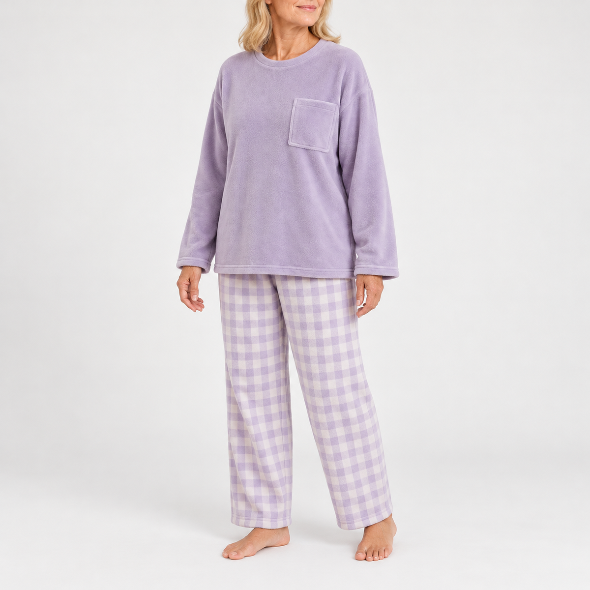 Maribel checked long-sleeve pyjama set