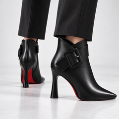 Raina leather buckle ankle boots