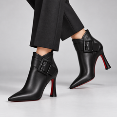 Raina leather buckle ankle boots