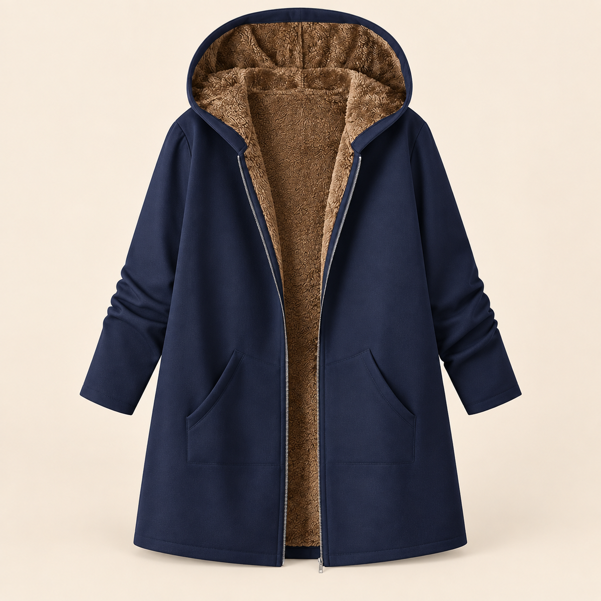 Evelyn sherpa-lined hooded coat